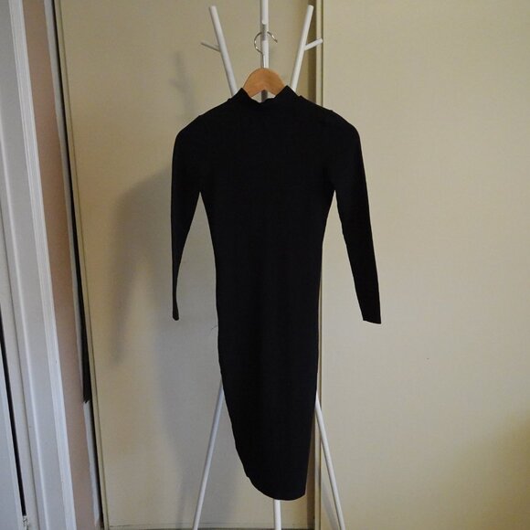 American Apparel Black Mock Neck Long Dress in Size XS. - Picture 2 of 4